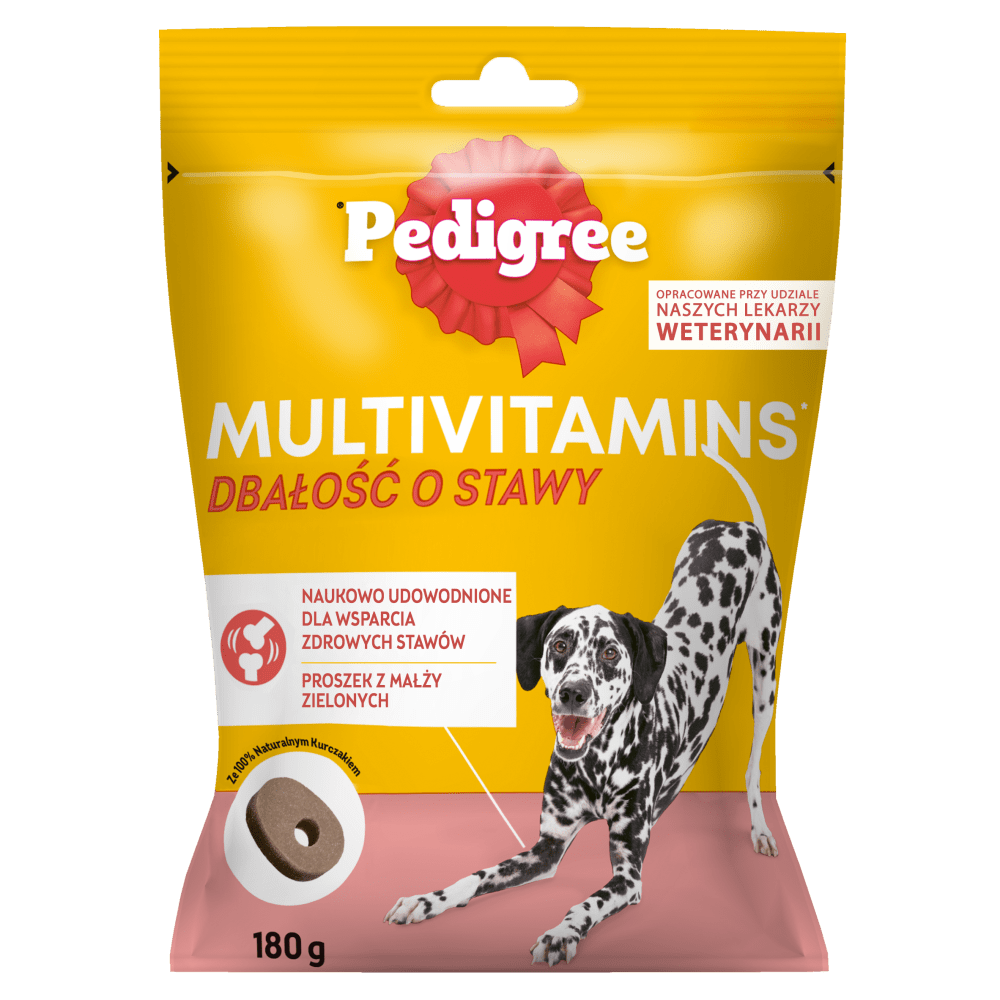 PEDIGREE® Multivitamins Dbałość o stawy - karma uzupełniająca dla dorosłych psów, o smaku kurczaka 180 g